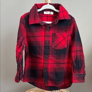 ⭐️⭐️PICK 5 / $20 Outdoor Kids Red and Black Plaid Flannel Kids Shirt 4T